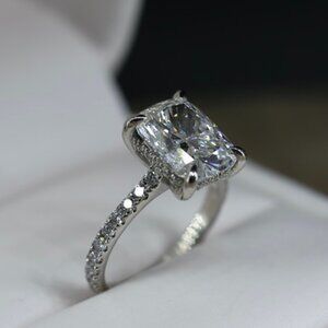 4.00 Carat Cushion Brilliant Lab-Grown Diamond Ring in Platinum